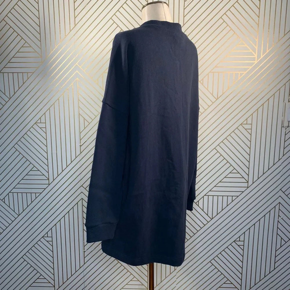 Anthropologie Deletta Murray Coat Sweatshirt Bomber Cotton Navy Blue Size Small - Picture 6 of 10